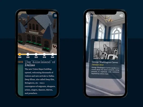 DEEP ELLUM AR mobile app screen